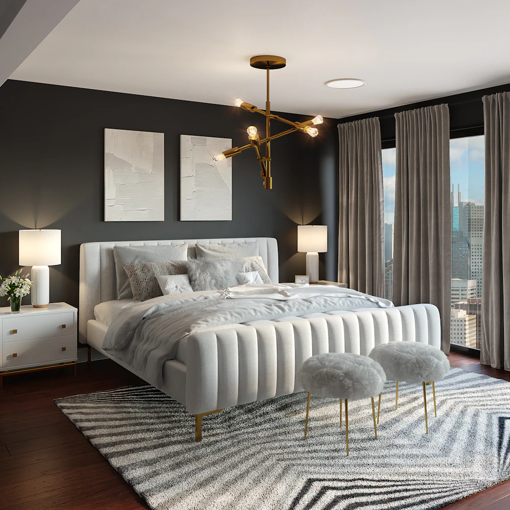 Dormitorio principal con vestidor: reforma de interiorismo en Durango por Larista Obras